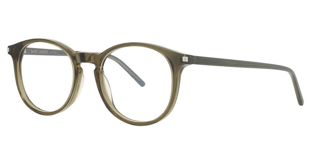 Saint Laurent SL 106 round eyeglasses in Green Green Transparent