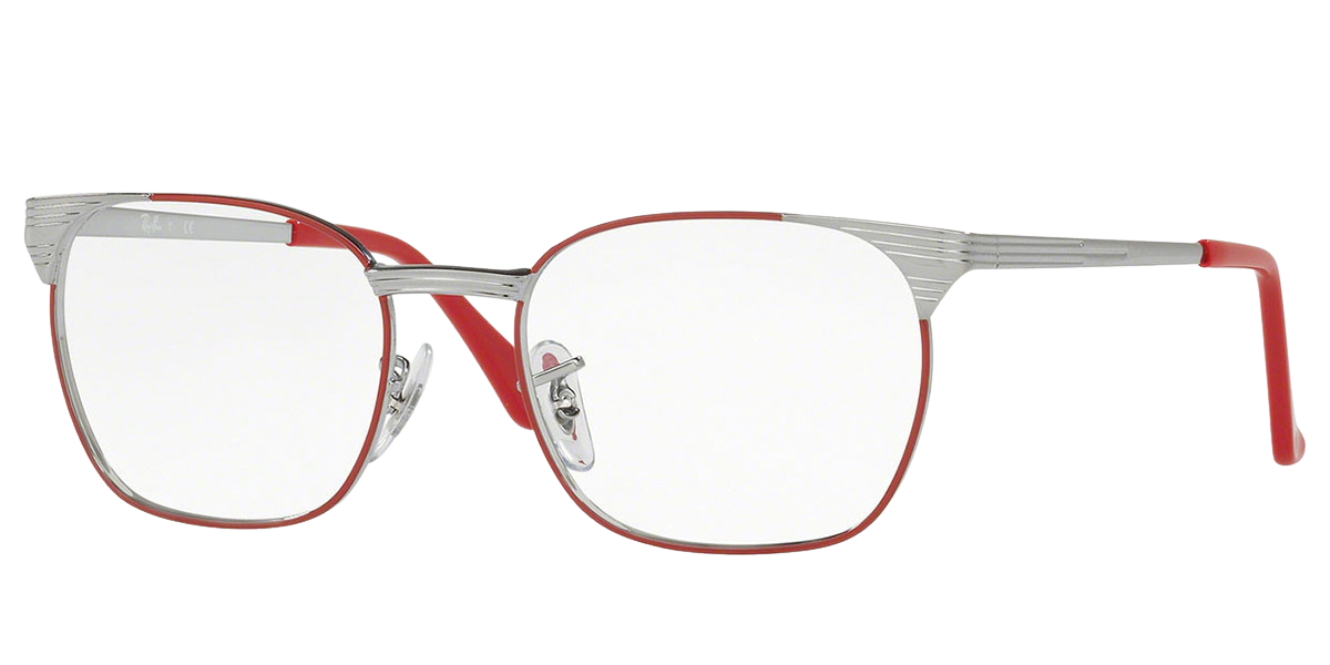 Ray-Ban RY1051 square eyeglasses in Red on Silver