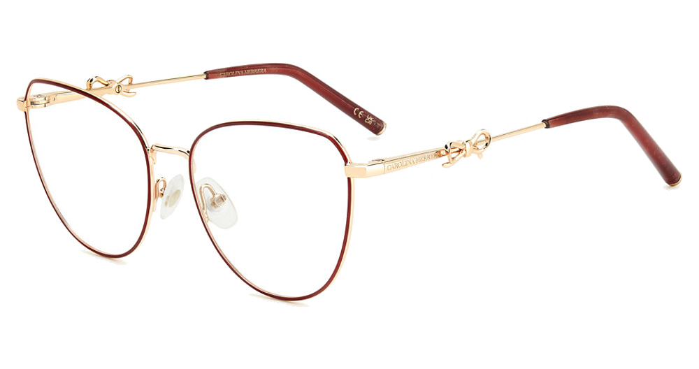 Carolina Herrera HER 0220 rectangle eyeglasses in Red Gold R
