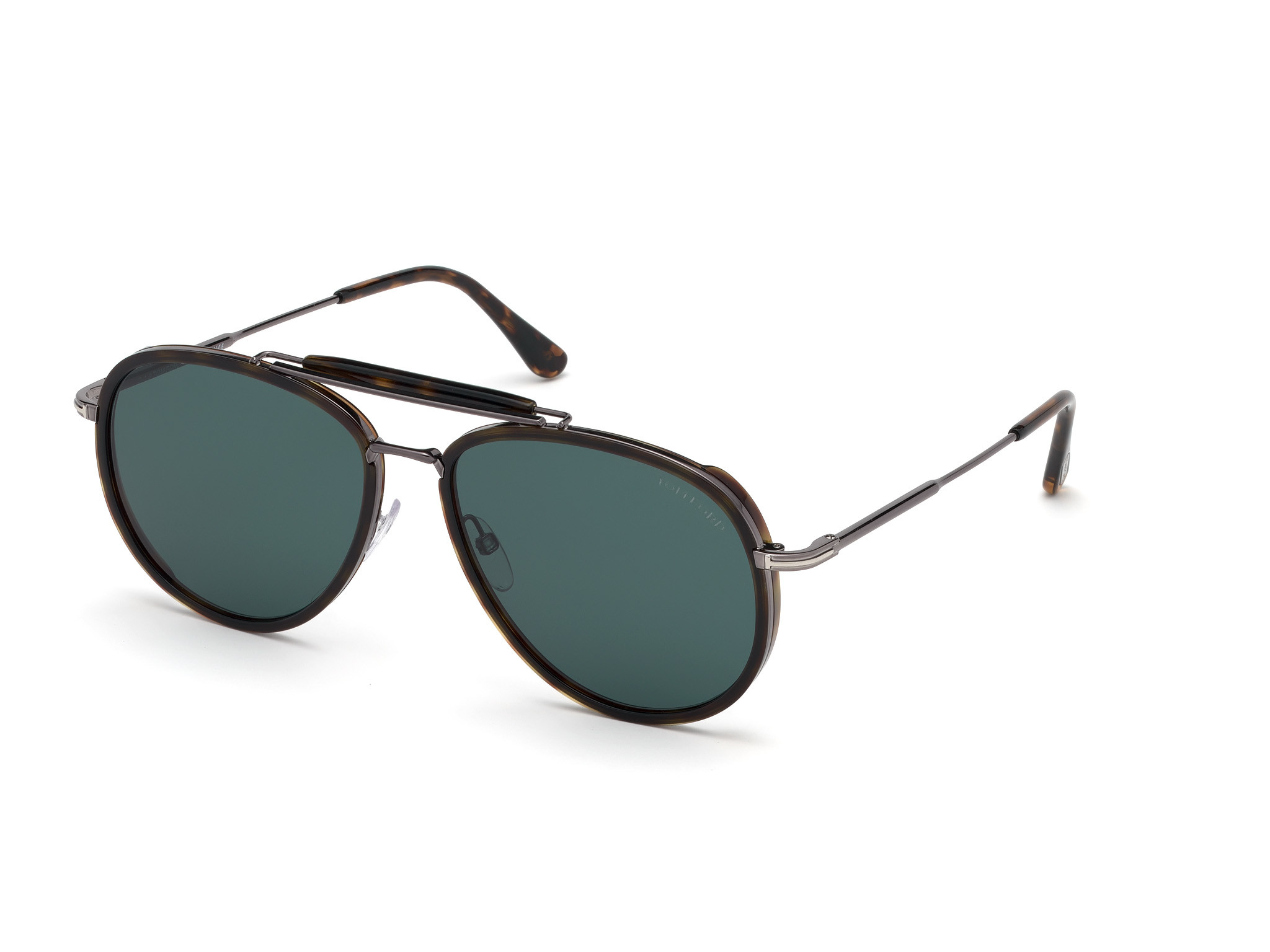 Tom Ford FT0666 Tripp round sunglasses in Shiny Dark Havana Acetate Rims,