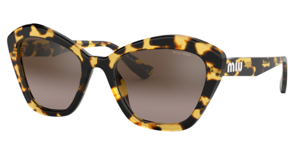 Miu Miu MU 05US CORE COLLECTION cateye sunglasses in Light Havana/Gradient Brown Mirror Silver