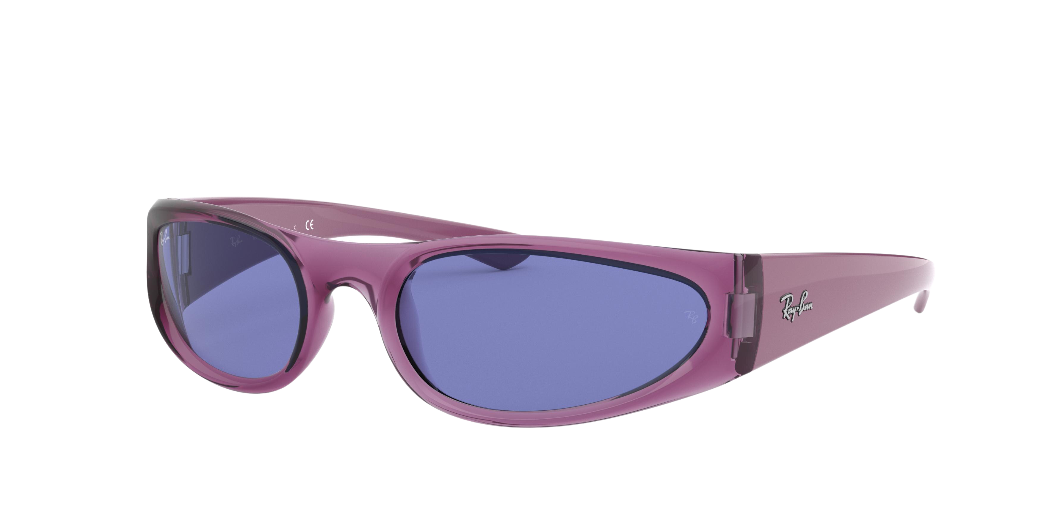 Ray-Ban RB4332 rectangle sunglasses in Transparent Violet