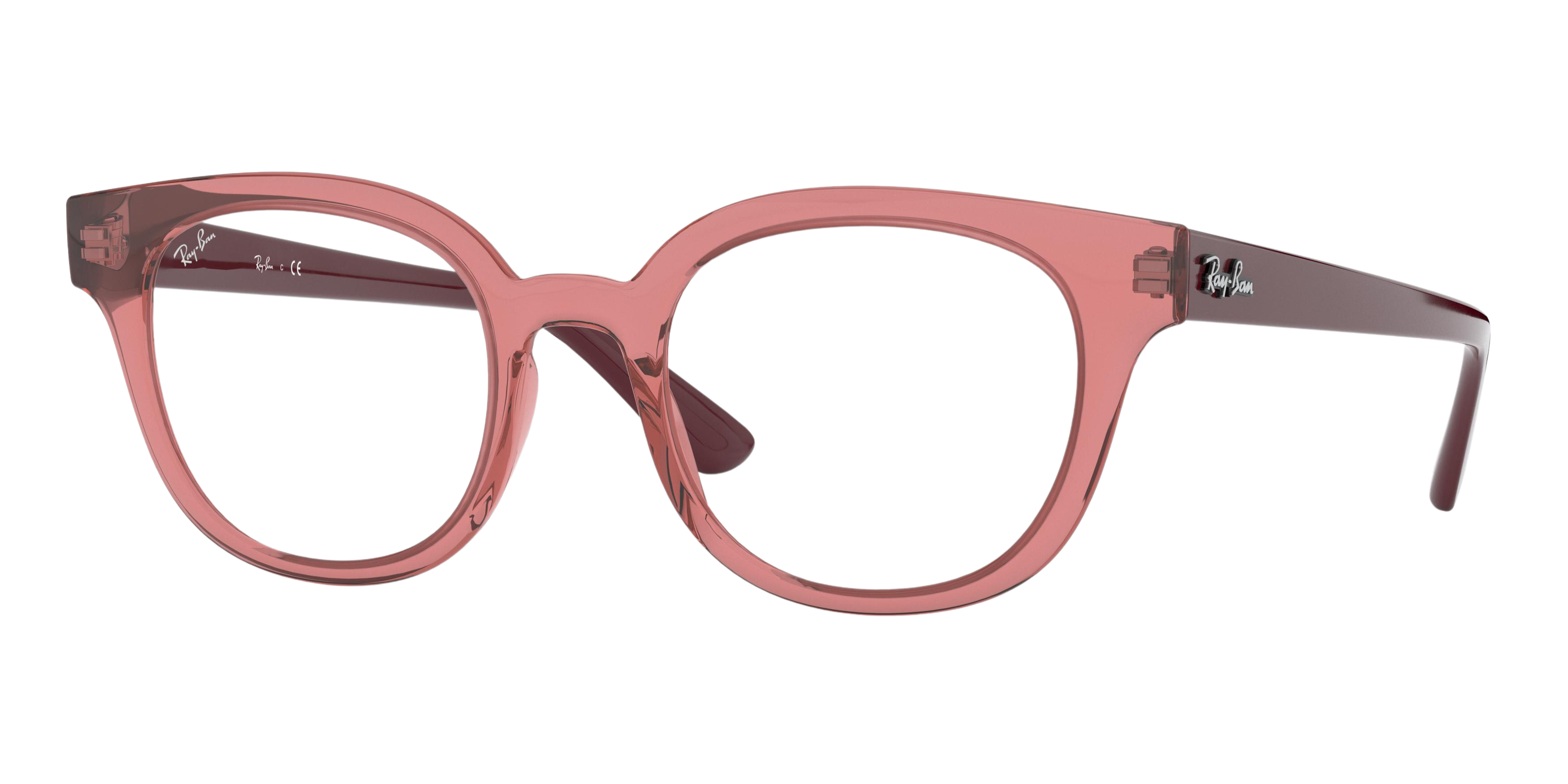 Ray-Ban RX4324VF square eyeglasses in Transparent Light Red