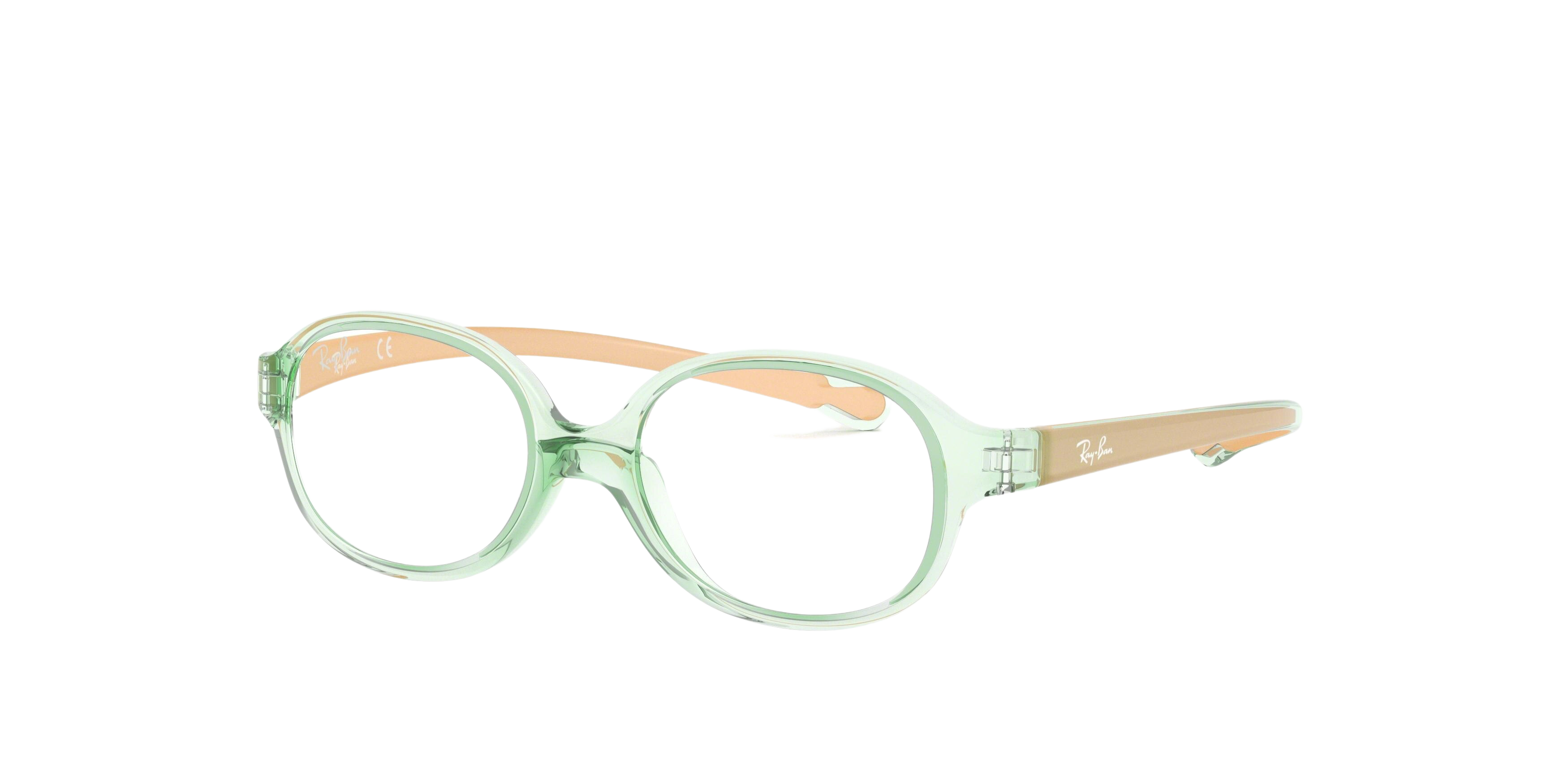 Ray-Ban RY1587 round eyeglasses in Transparent Light Green