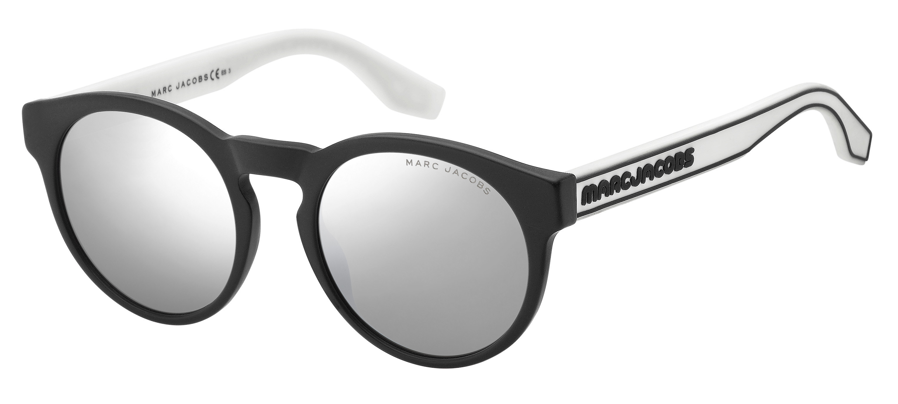 Marc Jacobs Marc 358/S square sunglasses in Matte Black (T4 Silver Mirror)