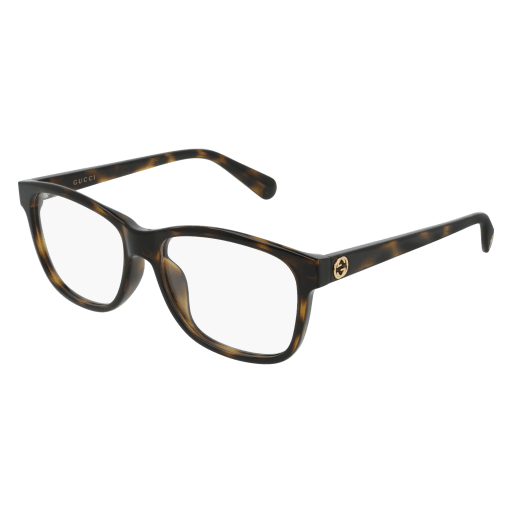 Gucci GG0374OA square eyeglasses in Havana Havana Transparent