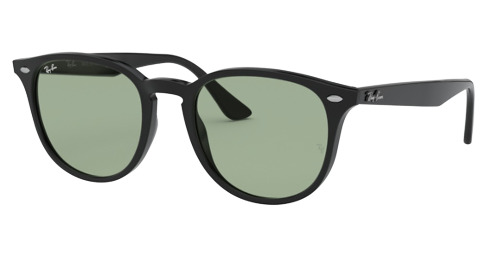Ray-Ban RB4259F round sunglasses in Black/Light Green
