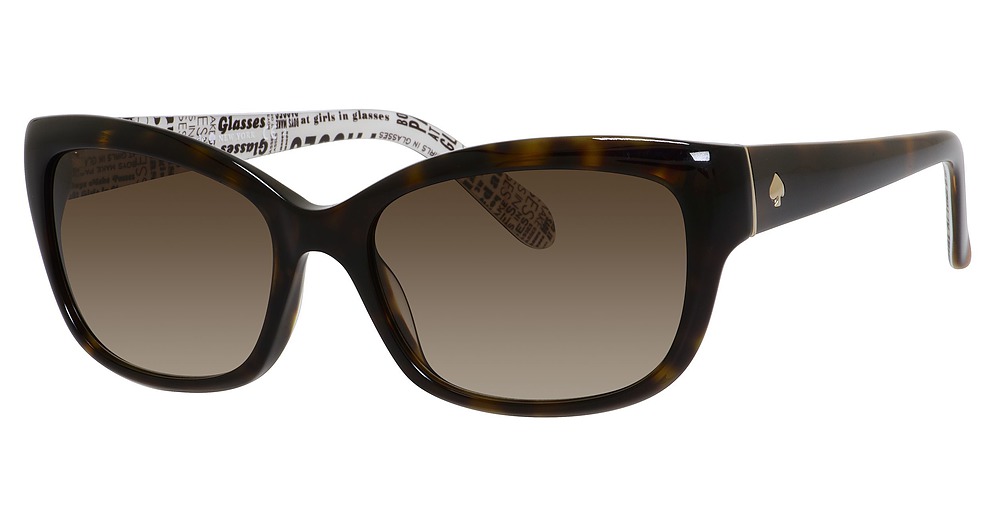 Kate Spade Johanna/S rectangle sunglasses in Havana/Brown Shaded