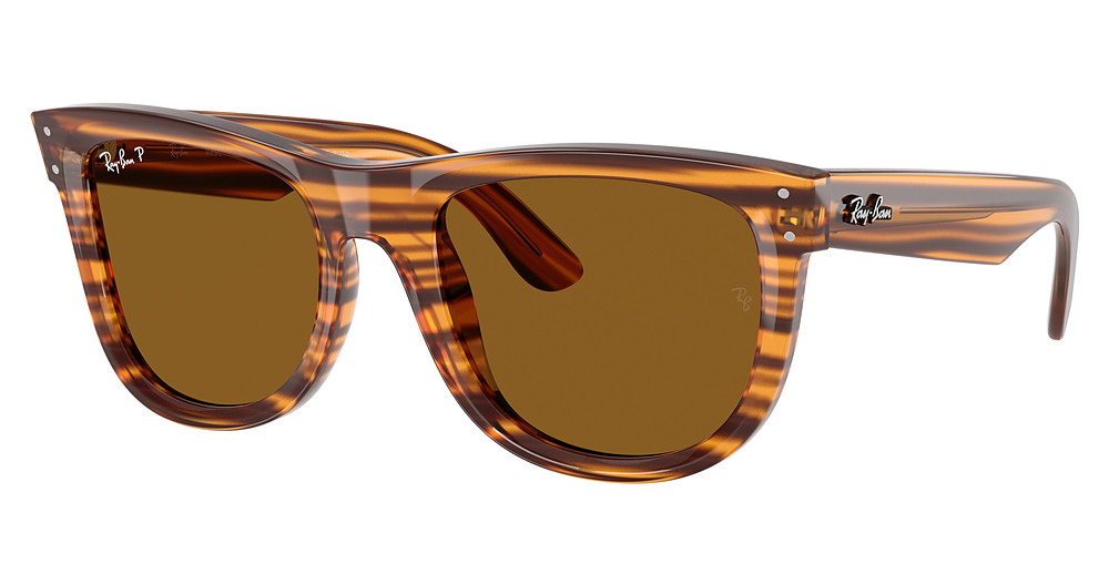 Ray-Ban RBR0502SF WAYFARER REVERSE sunglasses in Striped Havana/Polarized Dark Brown