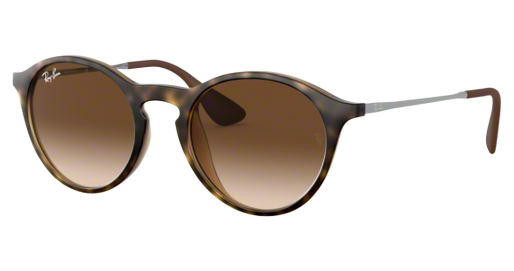 Ray-Ban RB4243 round sunglasses in Rubber Havana/Brown Gradient Dark Brown