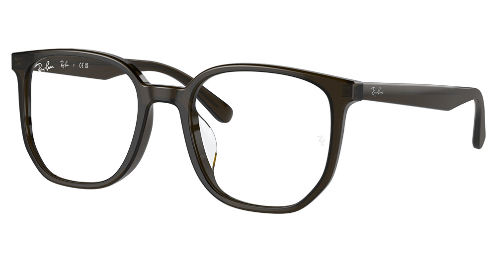 Ray-Ban RX5411D square eyeglasses in Transparent Green