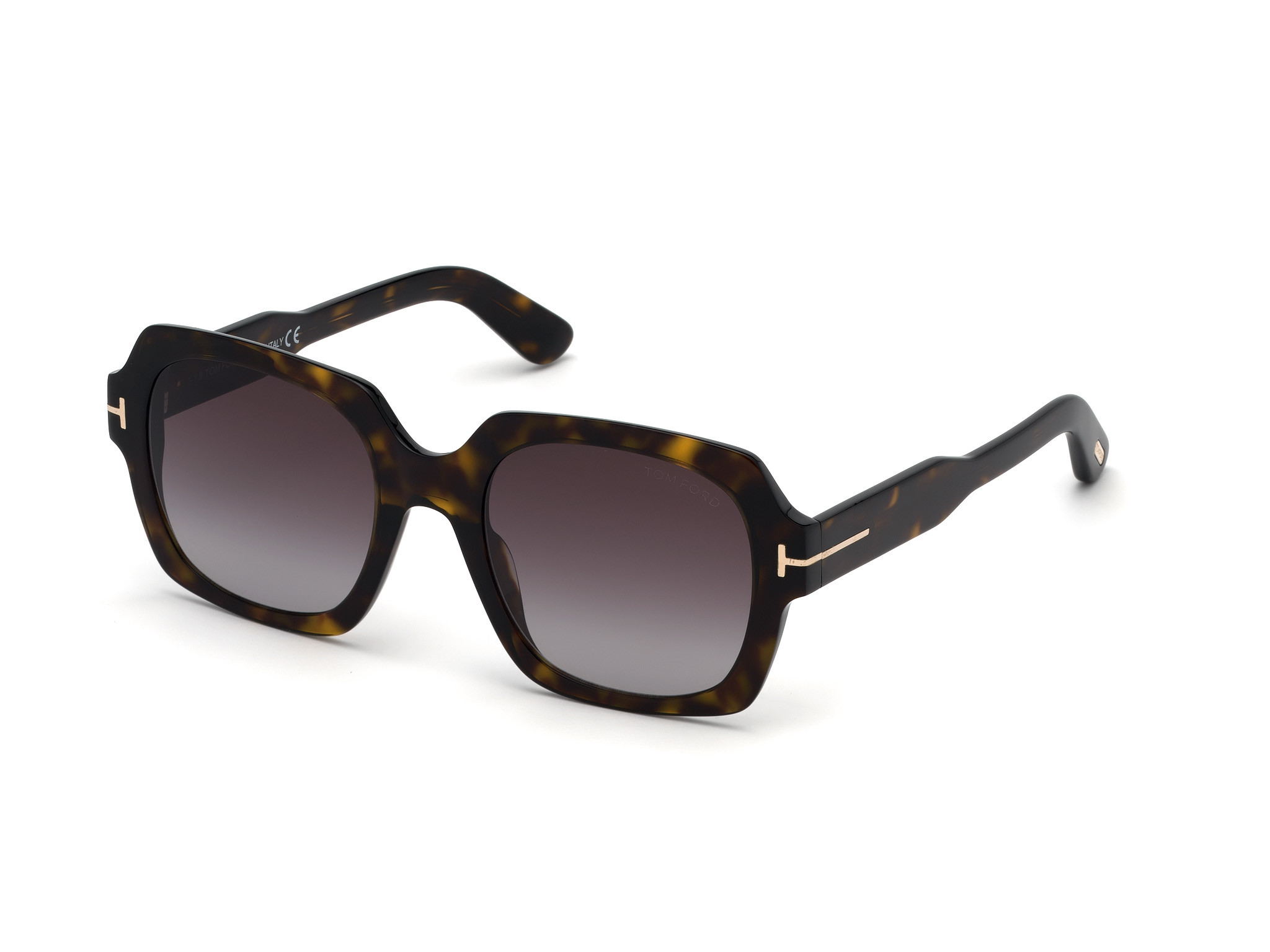 Tom Ford FT0660 Autumn square sunglasses in Shiny Classic Dark Havana