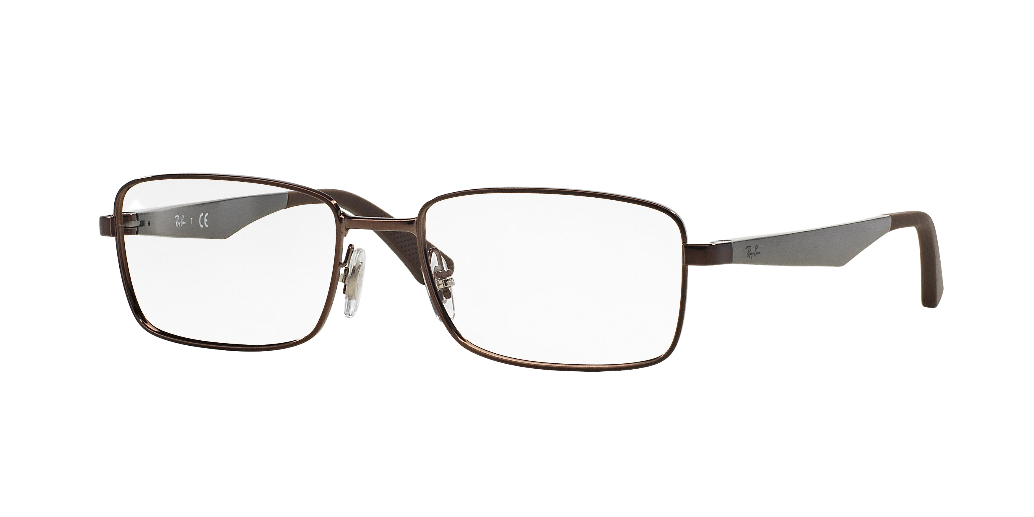 Ray-Ban RX6333 square eyeglasses in Shiny Dark Brown