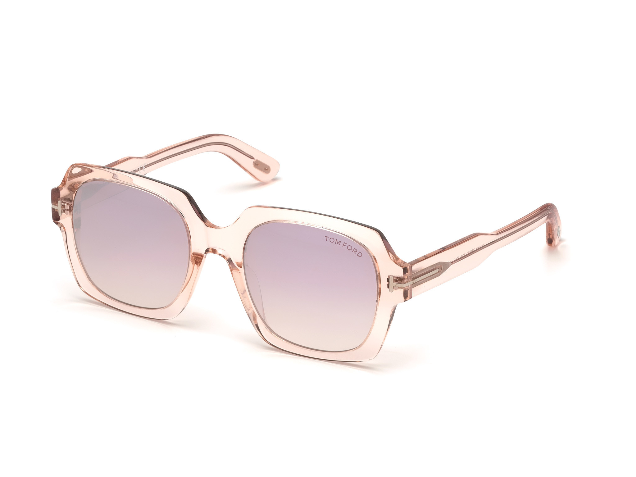 Tom Ford FT0660 Autumn square sunglasses in Shiny Transparent Pink