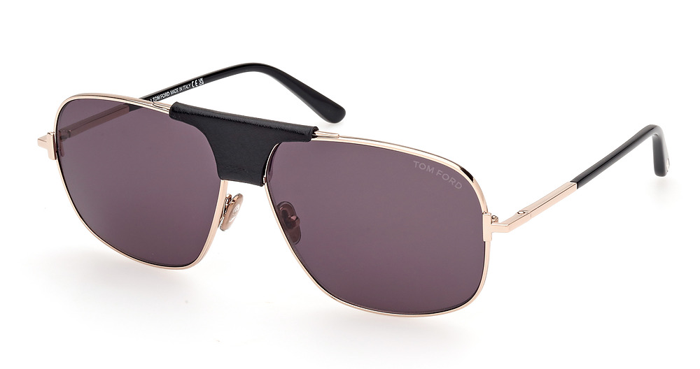 Tom Ford FT1096 aviator sunglasses in Shiny Rose Gold/Smoke