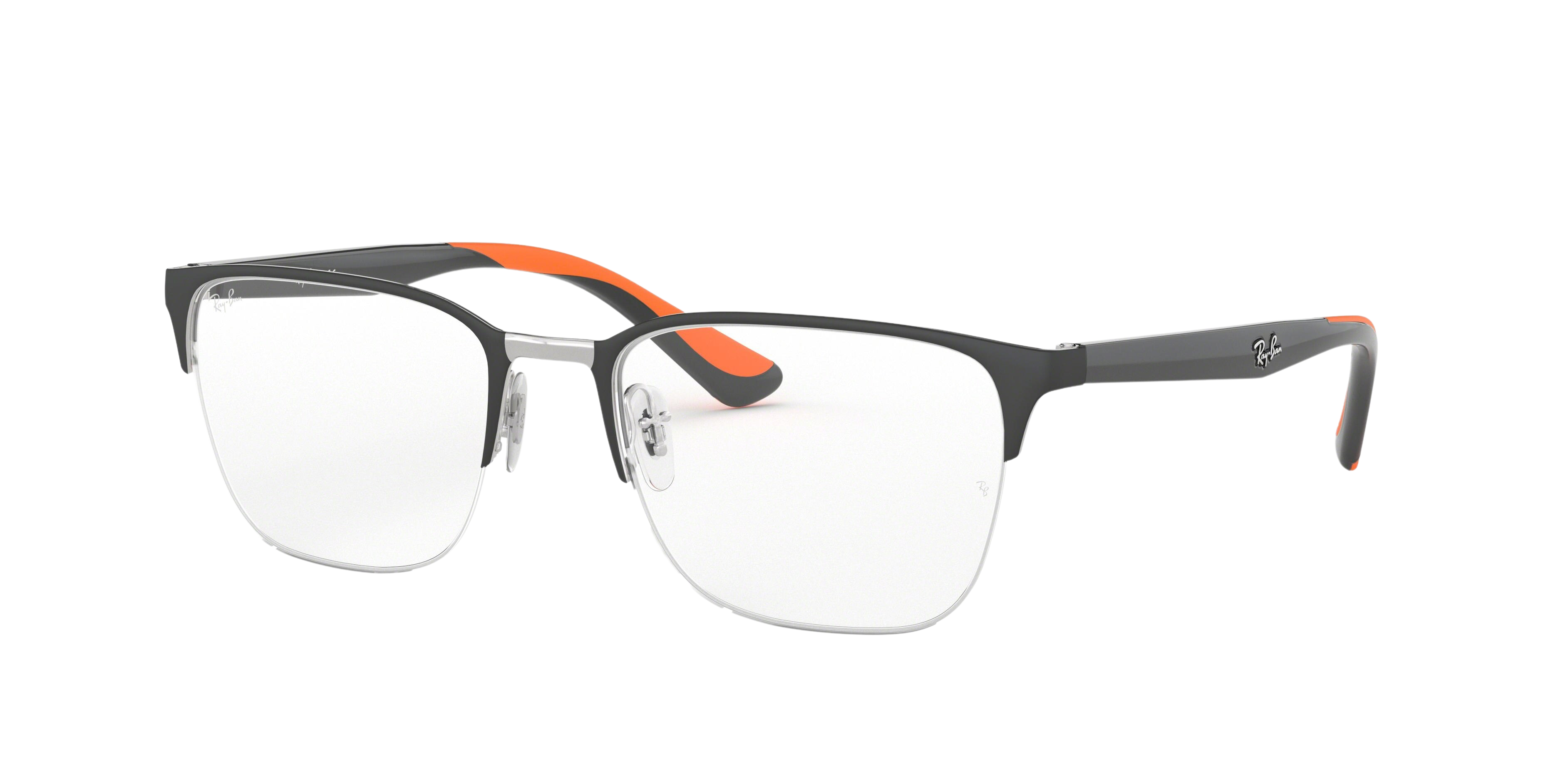 Ray-Ban RX6428 square eyeglasses in Silver on Top Grey