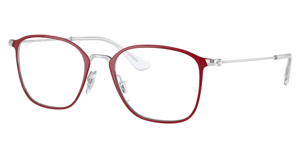 Ray-Ban RY1056 round eyeglasses in Silver on Red
