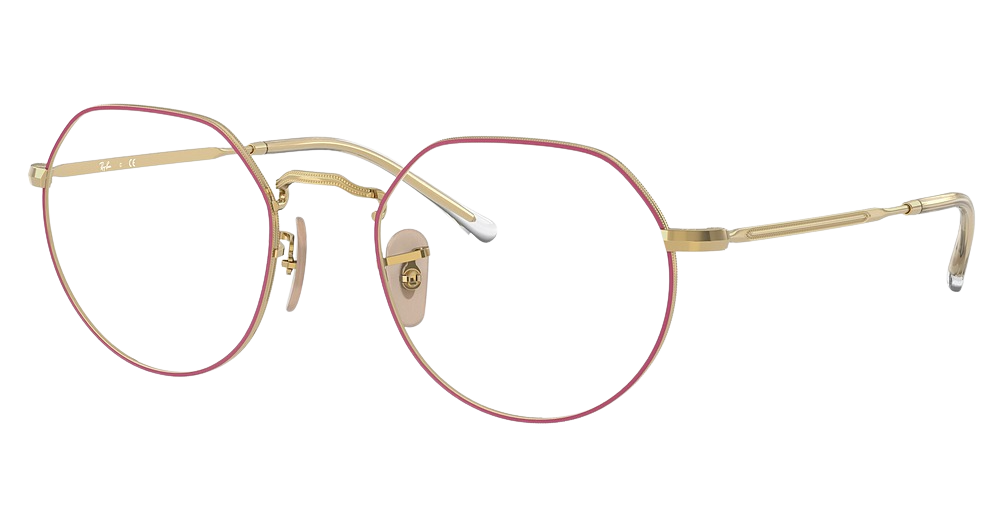 Ray-Ban RX6465F JACK round eyeglasses in Matte Violet on Arista