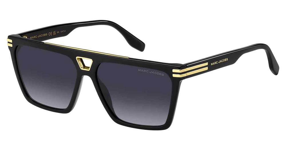 Marc Jacobs MARC 717/S rectangle sunglasses in Black/Dark Grey Shaded