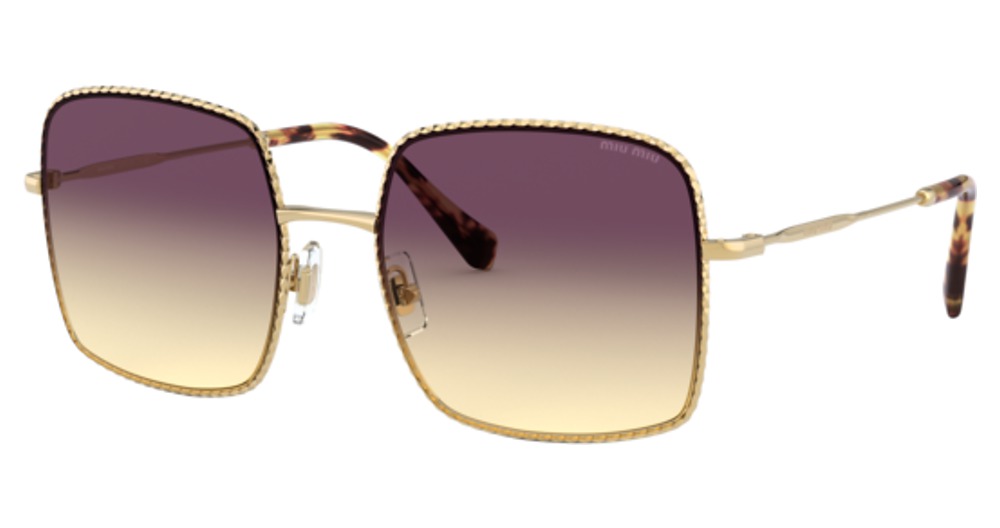 Miu Miu MU 61VS CORE COLLECTION square sunglasses in Gold/Yellow Gradient Violet