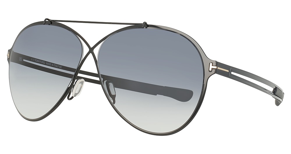 Tom Ford FT0828 aviator sunglasses in Shiny Black/Gradient Smoke