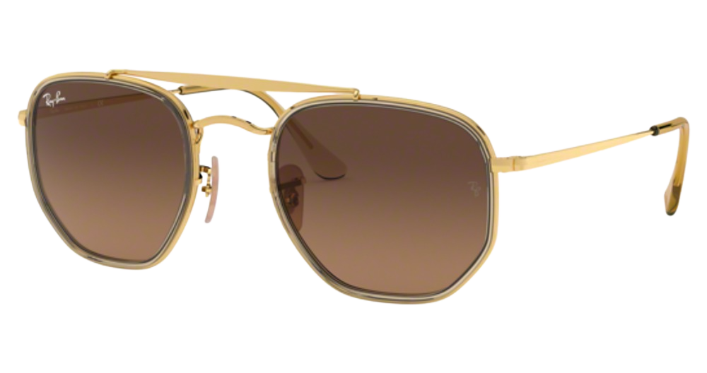 Ray-Ban RB3648M THE MARSHAL II aviator sunglasses in Arista/Light Brown Gradient Black