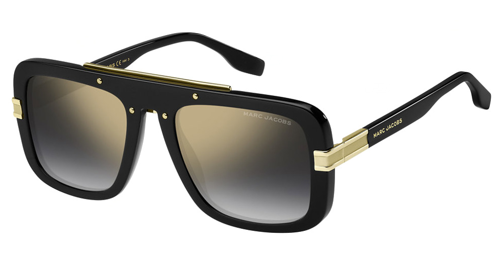 Marc Jacobs MARC 670/S sunglasses in Black/Grey Shaded Gold Mirror