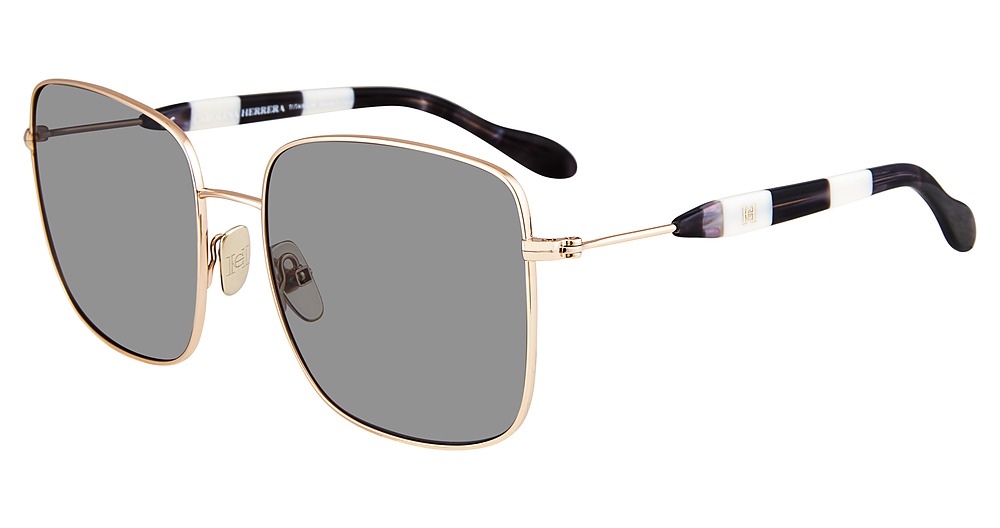 Carolina Herrera SHN060M square sunglasses in Gold Brown 300 Y