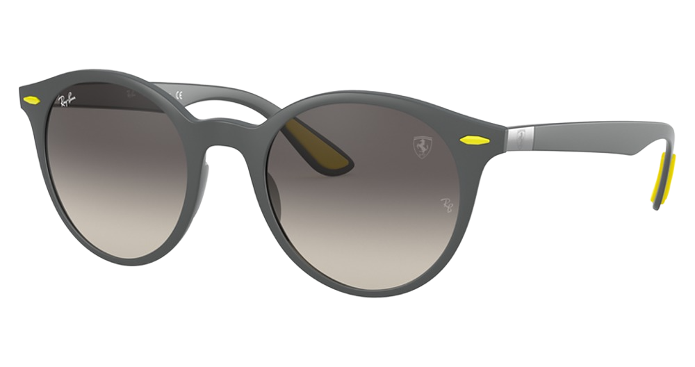 Ray-Ban RB4296M round sunglasses in Matte Grey/Grey Gradient Dark Grey