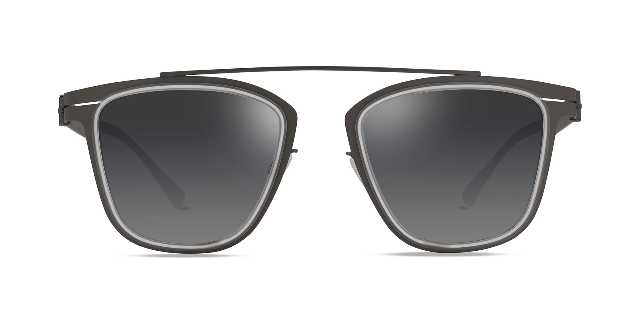 Modo 687 irregular sunglasses in Crystal/Gunmetal