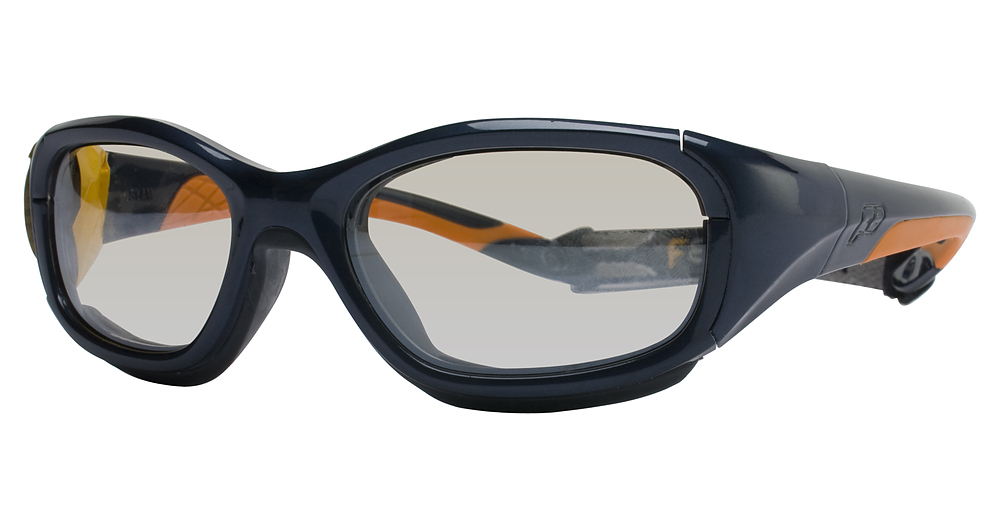 Navy Blue/Orange / Clear With Silver Flash Mirror
