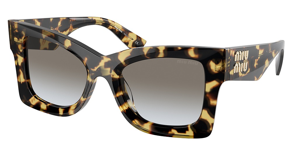 Miu Miu MU 08WS cateye sunglasses in Light Havana/Grey Gradient