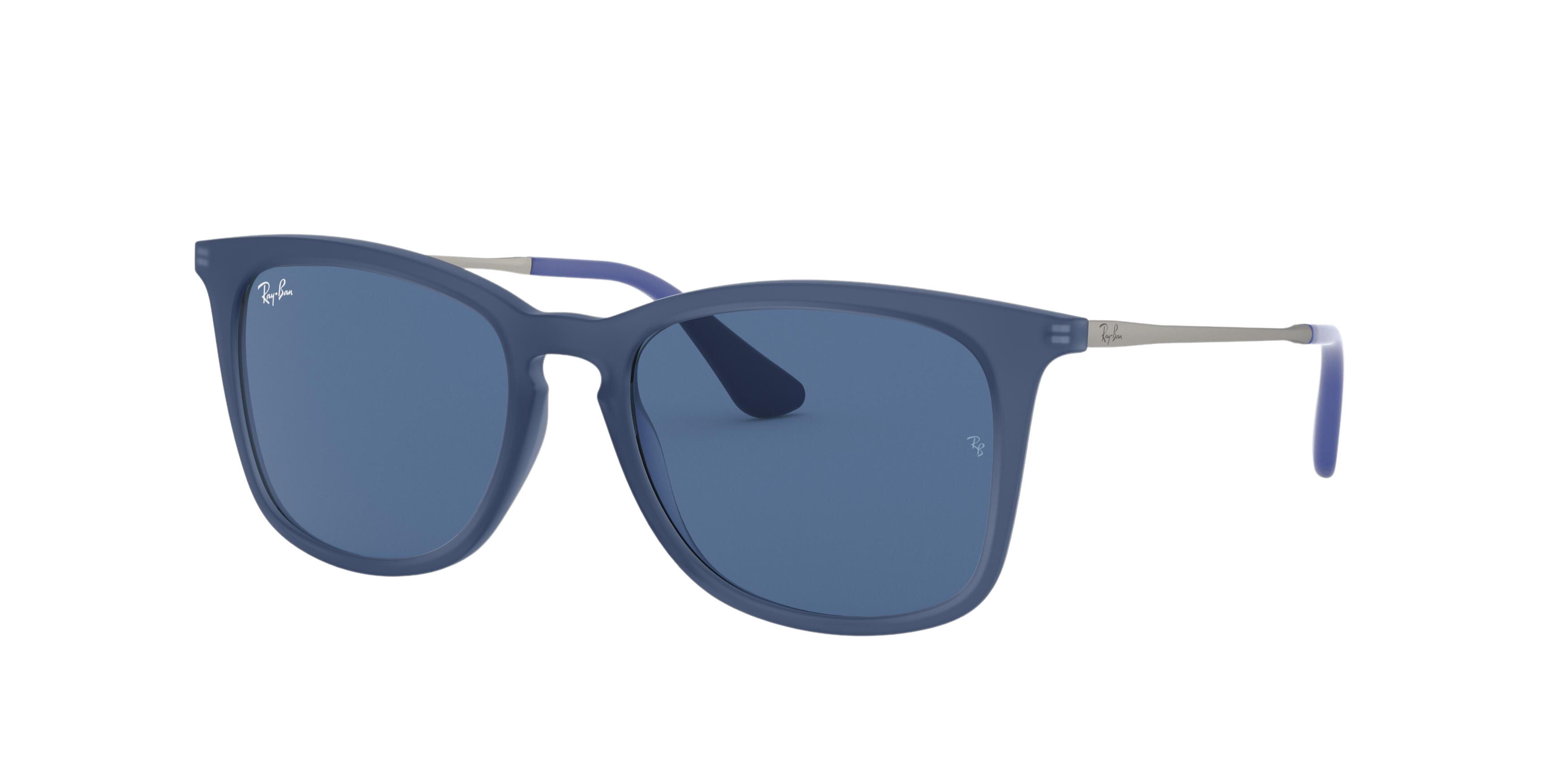 Ray-Ban RJ9063S square sunglasses in Rubber Trasp Blue