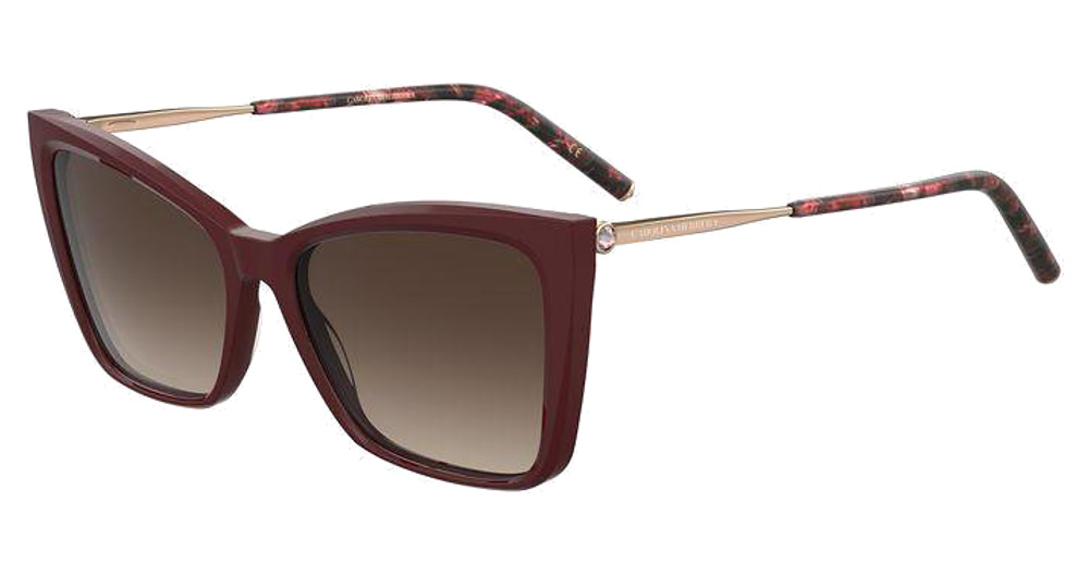 Carolina Herrera HER 0180/S rectangle sunglasses in Burgundy Gold/Brown Shaded