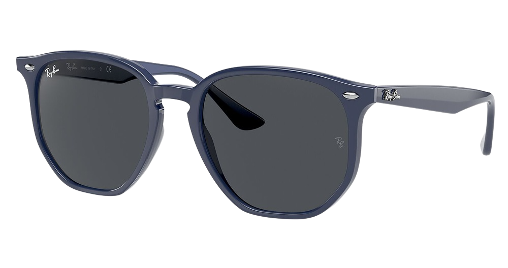 Ray-Ban RB4306 round sunglasses in Blue/Dark Grey