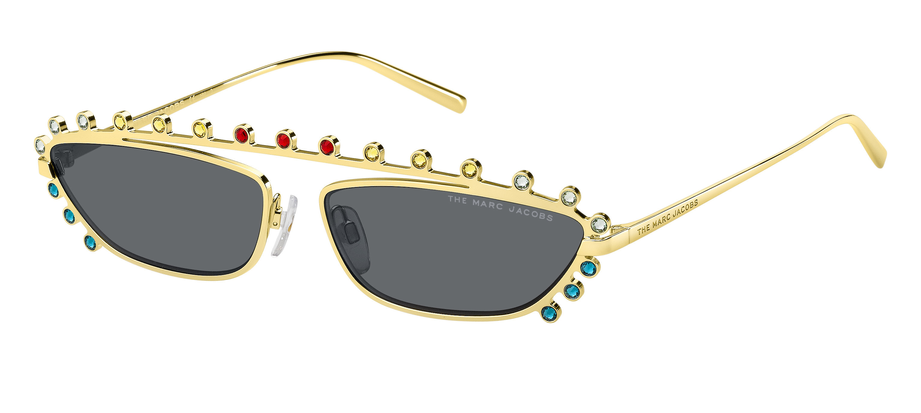 Marc Jacobs Marc 487/S rectangle sunglasses in Light C Havana Gold (Ir Grey Blue)