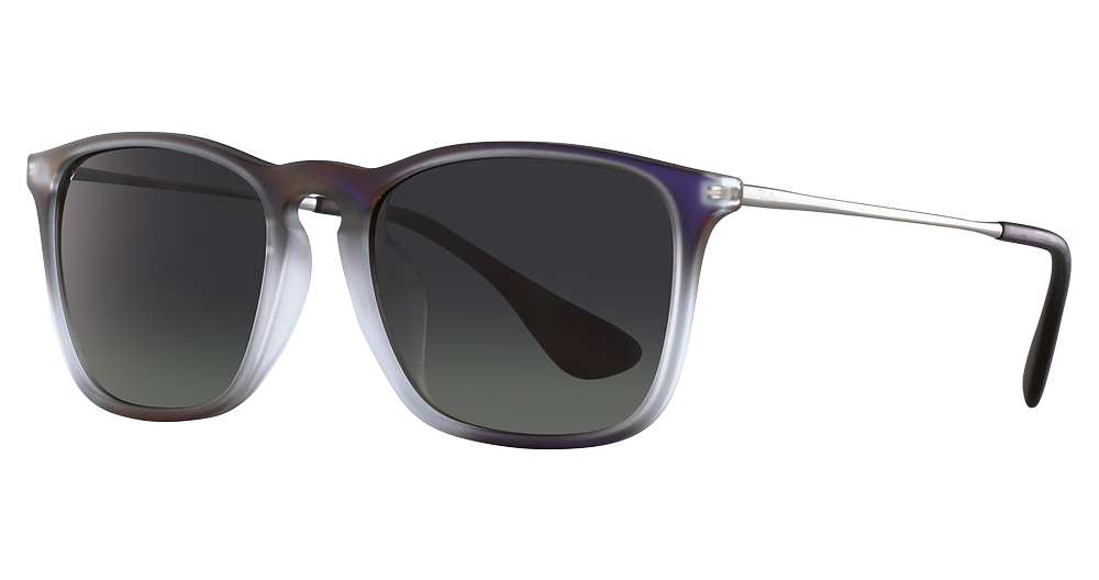 Ray-Ban RB4187F CHRIS round sunglasses in Violet Shot on Black/Grey Gradient Dark Grey