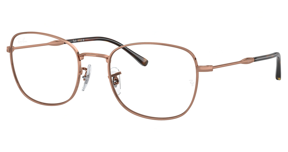 Ray-Ban RX6497 round eyeglasses in Rose Gold