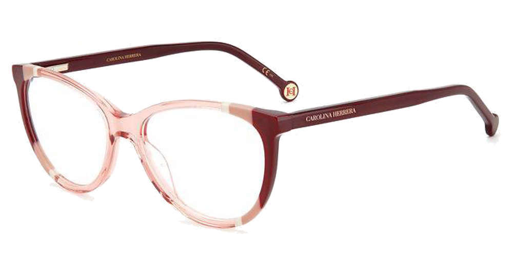 Carolina Herrera CH 0064 rectangle eyeglasses in Burgundy Nude