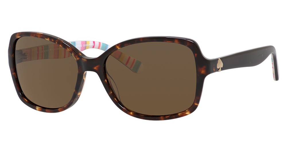 Kate Spade Ayleen/P/S rectangle sunglasses in Havana Pt Multi/Brown Polarized
