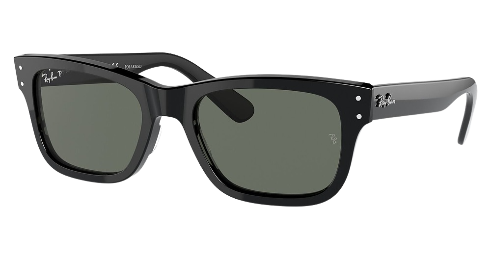 Ray-Ban RB2283F MR BURBANK square sunglasses in Black/Polarized Green