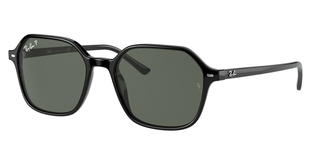Ray-Ban RB2194 JOHN round sunglasses in Black/G 15 Green