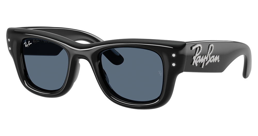 Ray-Ban RB4940B WAYFARER PUFFER square sunglasses in Black/Dark Blue