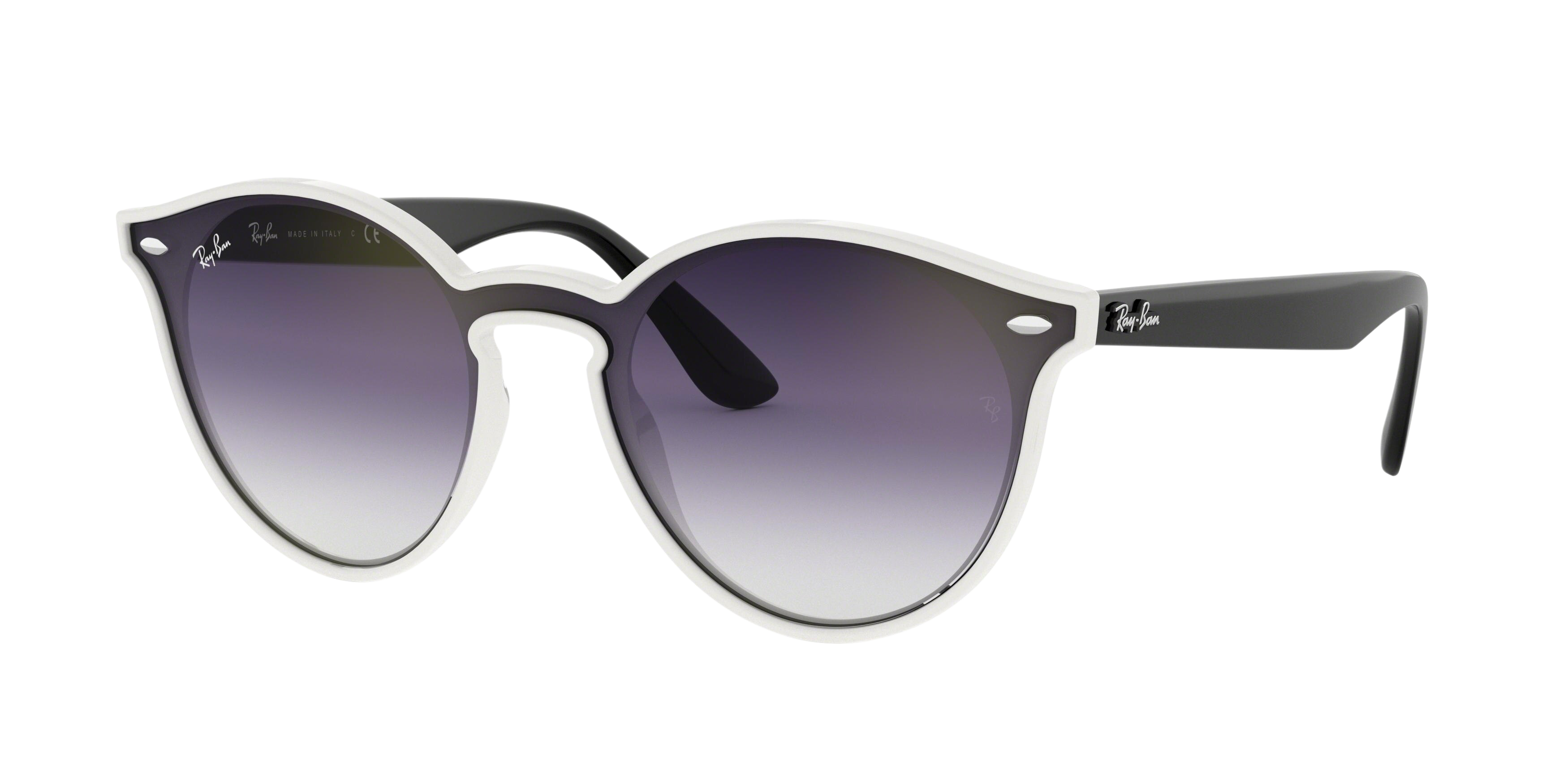 Ray-Ban RB4380N round sunglasses in White Demishiny