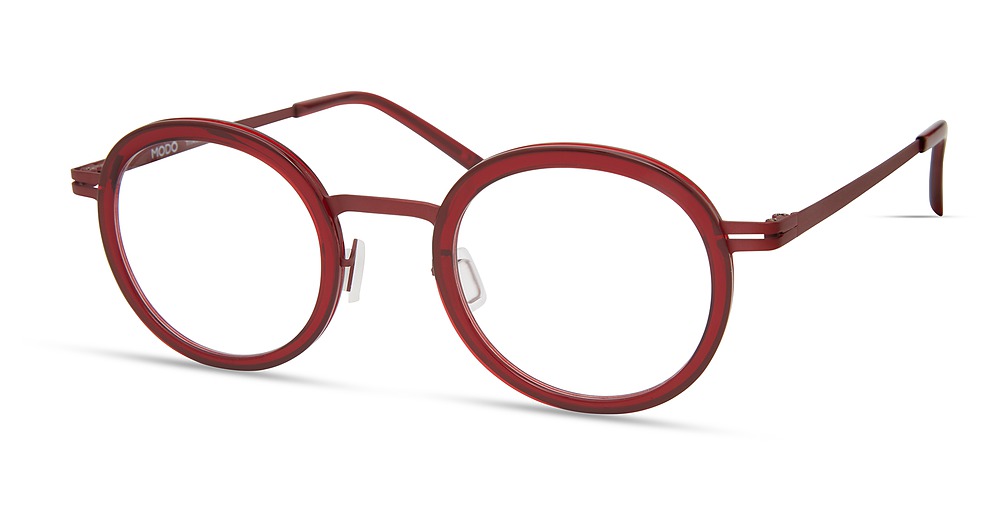 Modo 4543A round eyeglasses in Dark Red