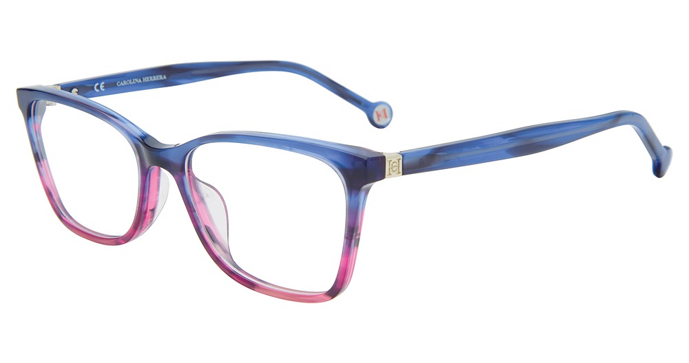 Carolina Herrera VHE883K cateye eyeglasses in Blue 09 Lk