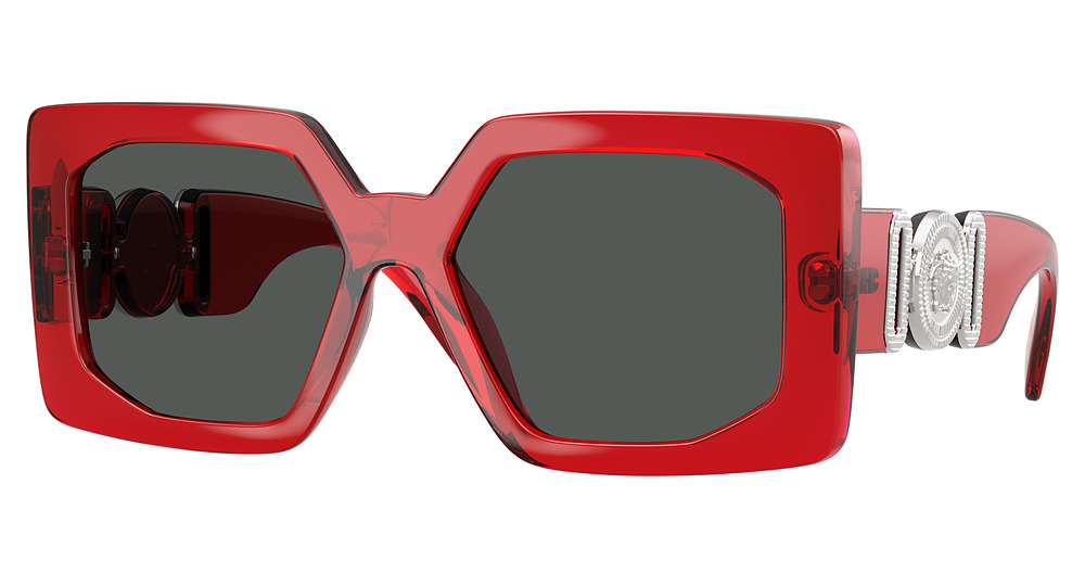 RED TRANSPARENT / DARK GREY