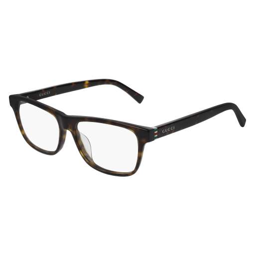 Gucci GG0454OA round eyeglasses in Havana Ruthenium Transparent
