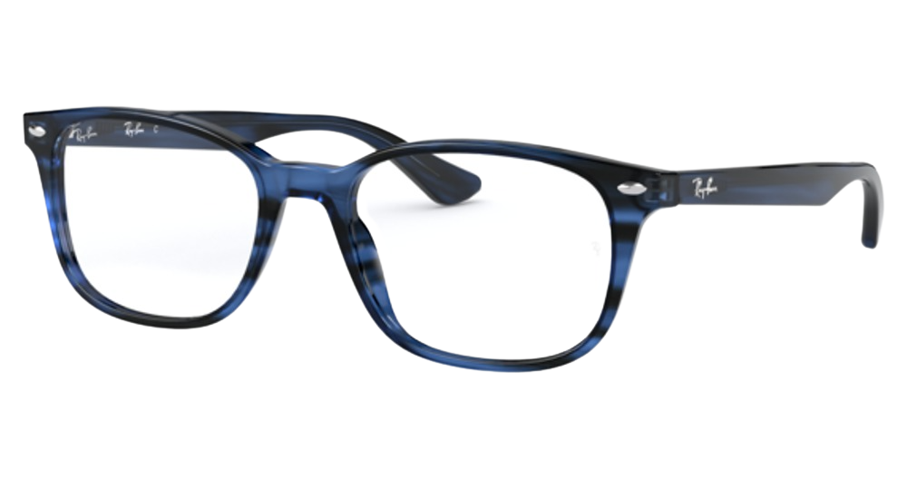 Ray-Ban RX5375 round eyeglasses in Striped Blue