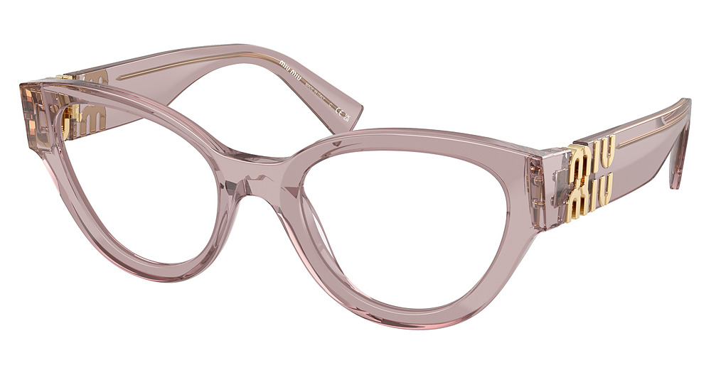 Miu Miu MU 01VV round eyeglasses in Transparent Mauve